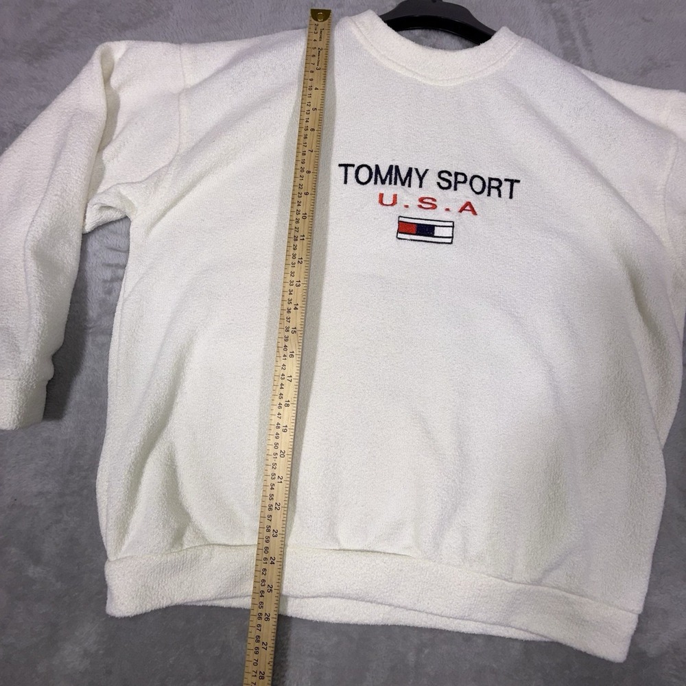 Vintage Tommy Hilfiger Sweatshirt Mens Large Tommy Flag Pullover Made In USA - Picture 5 of 9